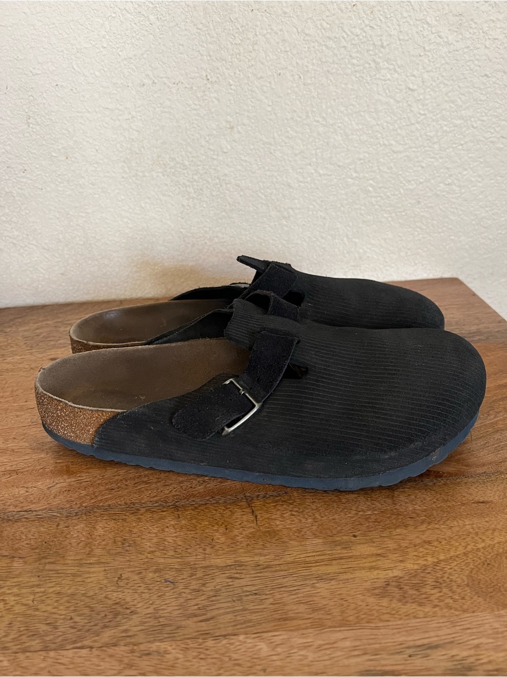 Birkenstock Boston Suede Embossed (Corduroy Midnight) Men's Sandals Size 46